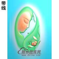 右侧莲花观音挂件精雕图（BGY-410)