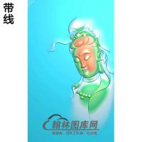 玉雕观音挂件精雕图（BGY-422)