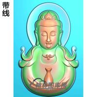 宝瓶观音挂件精雕图（BGY-465)