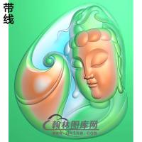正面观音挂件精雕图（BGY-428)
