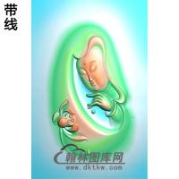 左侧莲花观音挂件精雕图（BGY-439)