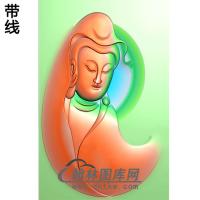 椭圆观音挂件精雕图（BGY-173)