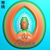椭圆观音挂件精雕图（BGY-167)