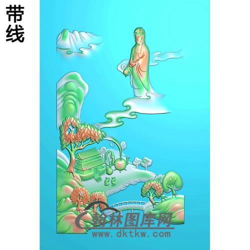 拜山水观音精雕图（IGY-110)