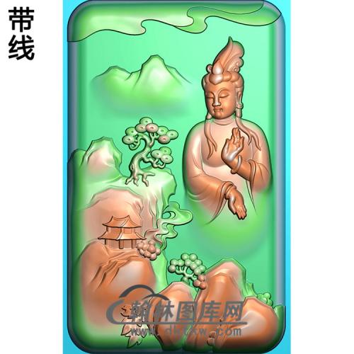 山石山水观音精雕图（IGY-111)