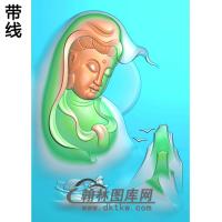 山水观音精雕图（IGY-124)