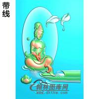 坐姿山水观音精雕图（IGY-139)