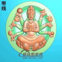 圆形多臂观音精雕图（DGY-020)