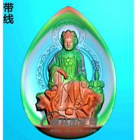 弧形石头坐姿佛像精雕图（ZFX-117)