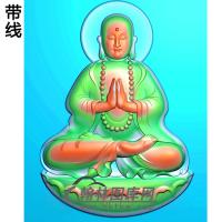 莲花坐姿佛像精雕图（ZFX-128)