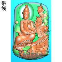 方形乘凤观音精雕图（CGY-009)