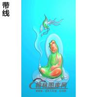 凤凰坐观音挂件精雕图（ZGY-336)