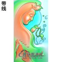 凤头观音挂件精雕图（BGY-519)