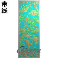 荷花鱼铝雕精雕图（TM-0252）