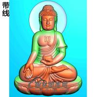 莲花坐姿佛像精雕图（ZFX-144)