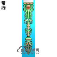 洋花贴花柱板精雕图(ZB-082)
