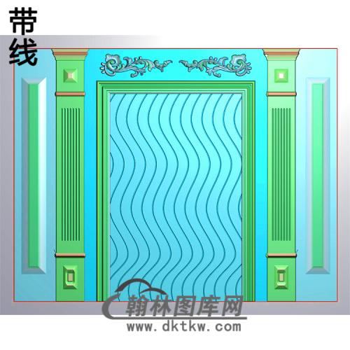 波纹整体背景墙精雕图(BJQ-012)