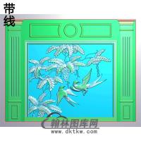 花鸟整体背景墙精雕图(BJQ-018)