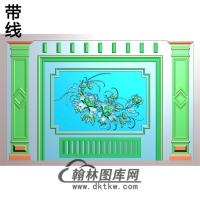 花鸟整体背景墙精雕图(BJQ-026)