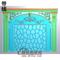 裂纹整体背景墙精雕图(BJQ-038)