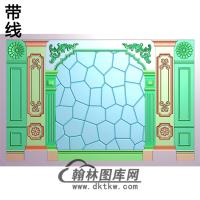 整体背景墙精雕图(BJQ-043)