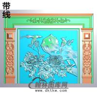 花鸟整体背景墙精雕图(BJQ-070)