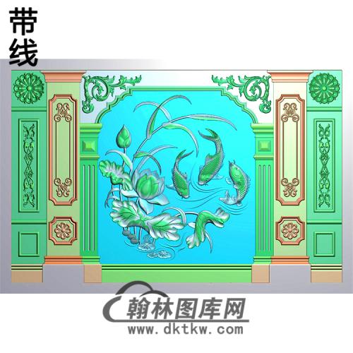 整体背景墙精雕图(BJQ-072)