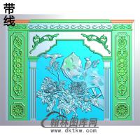 整体背景墙精雕图(BJQ-075)