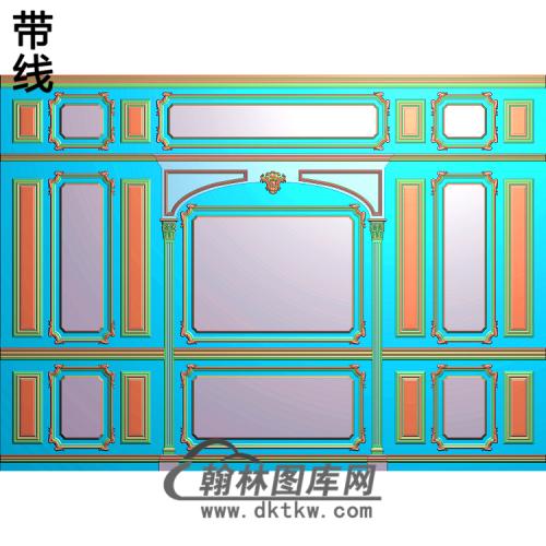 整体背景墙精雕图(BJQ-102)