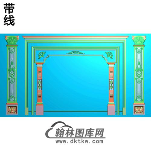 整体背景墙精雕图(BJQ-108)