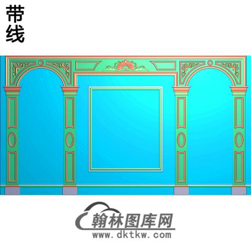 整体背景墙精雕图(BJQ-109)