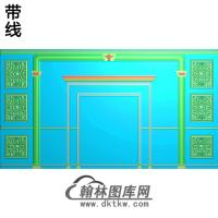整体背景墙精雕图(BJQ-121)