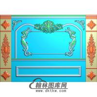 整体背景墙精雕图(BJQ-137)