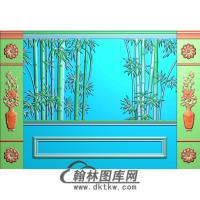 竹子整体背景墙精雕图(BJQ-138)