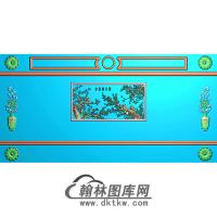 寒梅整体背景墙精雕图(BJQ-161)