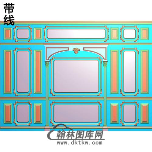 整体背景墙精雕图(BJQ-209)