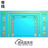 整体背景墙精雕图(BJQ-214)