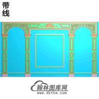 整体背景墙精雕图(BJQ-215)
