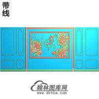 整体背景墙精雕图(BJQ-219)