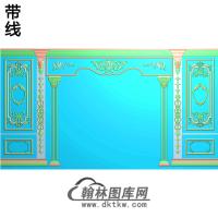 整体背景墙精雕图(BJQ-220)