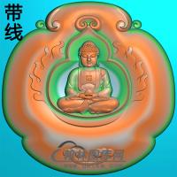 带框坐姿佛像精雕图（ZFX-280)