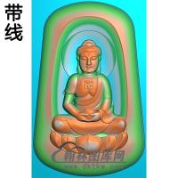 莲花座宝瓶坐姿佛像精雕图（ZFX-301)