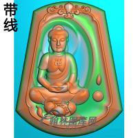 梯形荷花佛珠坐姿佛像精雕图（ZFX-304)