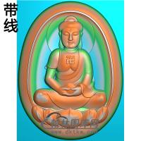 宝瓶莲花座坐姿佛像精雕图（ZFX-314)