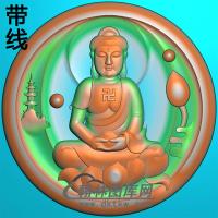 莲花坐姿佛像精雕图（ZFX-327)