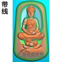 荷花宝瓶坐姿佛像精雕图（ZFX-353)