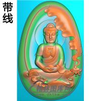 香炉坐姿佛像精雕图（ZFX-354)