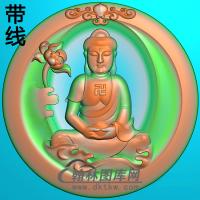荷花坐姿佛像精雕图（ZFX-359)