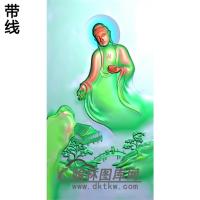 山水半身佛像站姿佛像精雕图（ZFX-025)