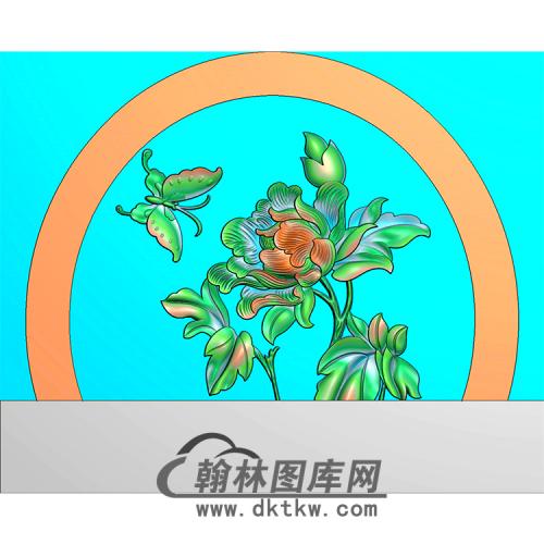 牡丹碑头精雕图（MBBT-0196）